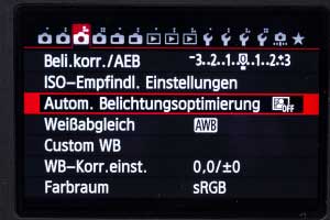 Belichtungsoptimierung in der Digital-Kamera einstellen